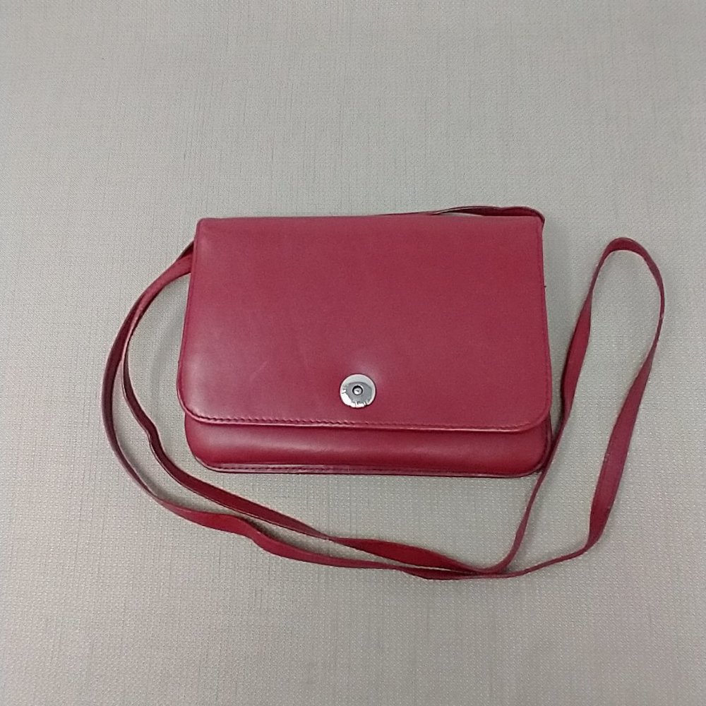 ETIENNE AIGNER RED ORGANIZER CROSSBODY BAG